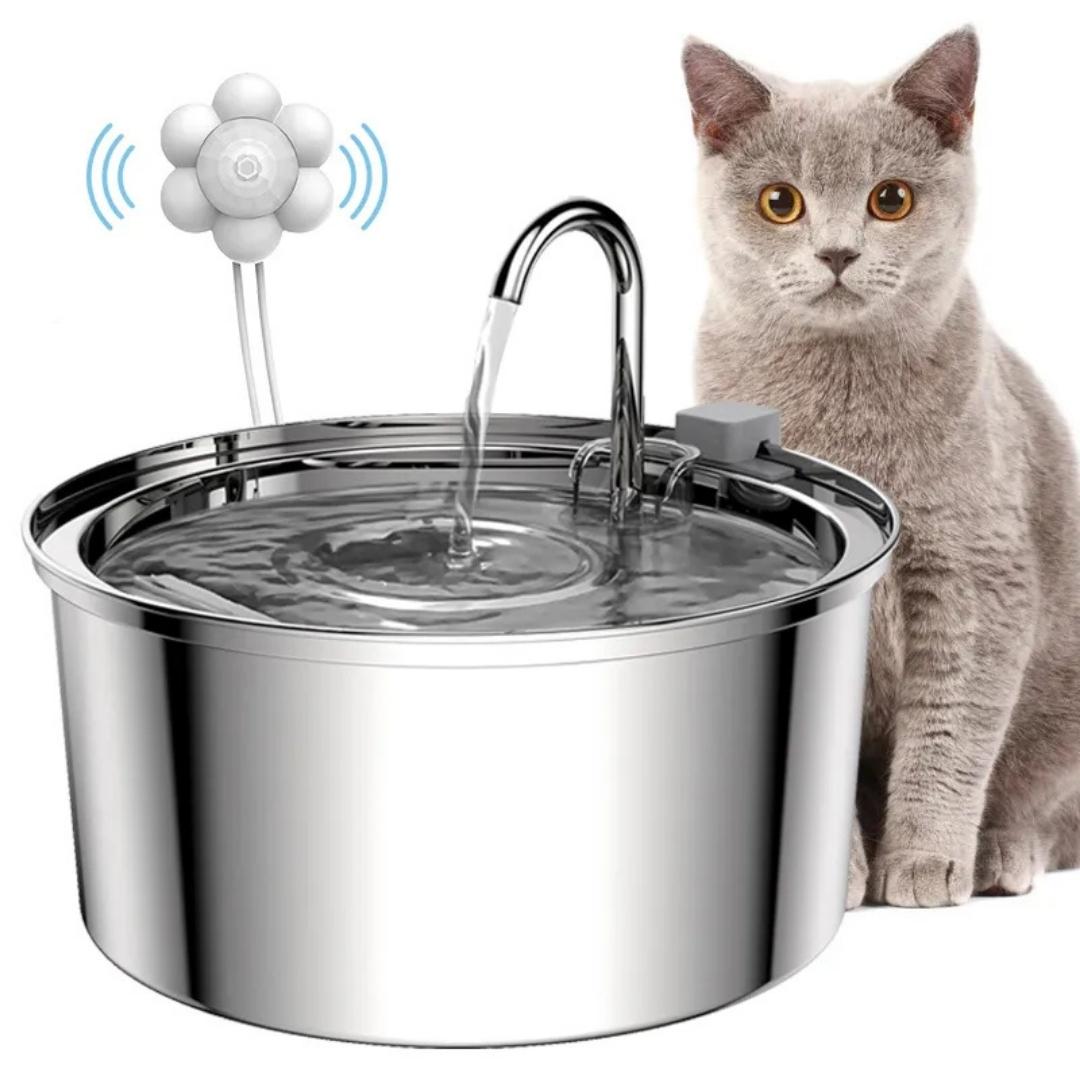 Bebedouro Inoxidável e Fonte para Gatos com Filtro Tripla Ação 3,2L ...