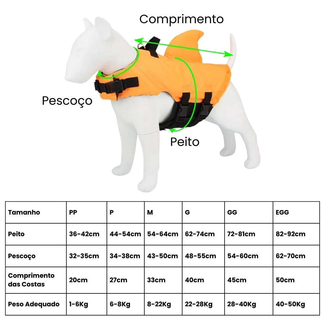 Colete Aquático Tubarão para Cães SC - 06