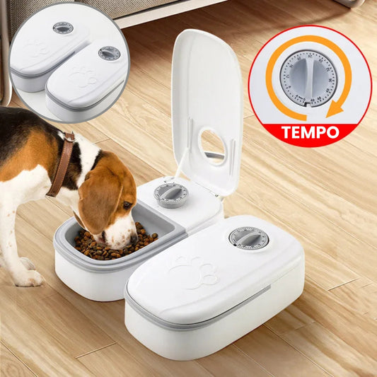 Dispenser de Comida Automático Inteligente | Para Cães e Gatos Cinza (2 unidades) C - comedouro - 01