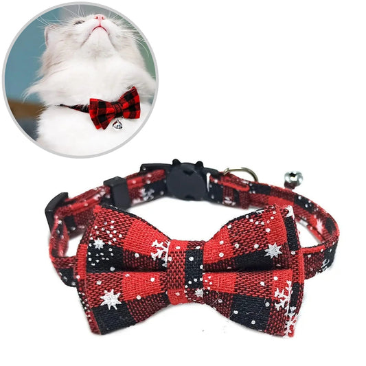 Gravata Borboleta Xadrez para Gatos 5 / 1.0 x 28cm (ajustável) A - Gravata - 01