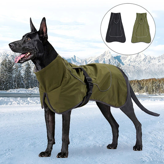 Roupa de Inverno Impermeável para Cães Grandes com Ajuste Rápido