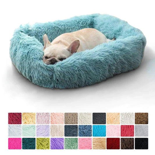 Cama Donut Pet Antiestresse Pelúcia Lavável Diversas Cores