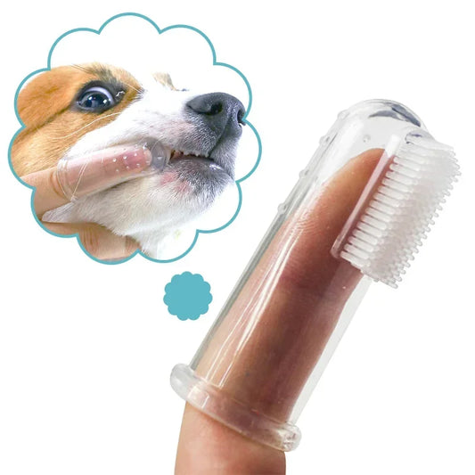 Escova Pet em Silicone para Higiene Bucal