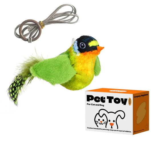 Brinquedo Simulador de Pássaros Para Gatos Pássaro Verde - Canta B - BRINQUEDO - 07