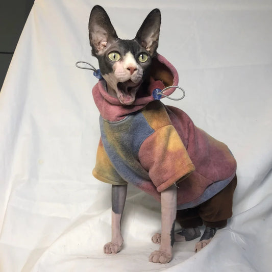 Blusa Pet MultiCorida Com Capuz E Estampa Estilizada