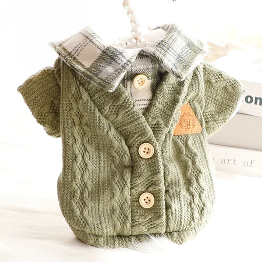 Casaco de Tricô Para Cães e Gatos - Tera Verde / PP R - ROUPA - 89