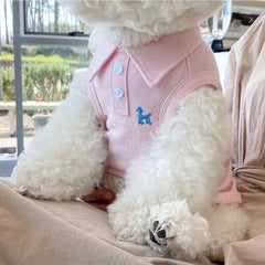 Camiseta Para Cachorro Polo Listrada Com Gola Social