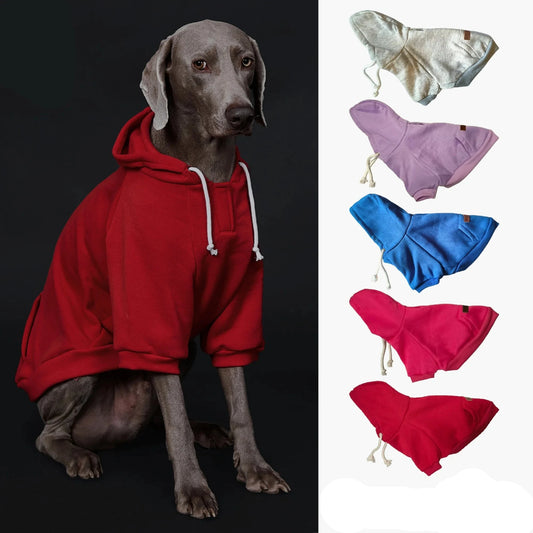 Moletom Casual com Capuz para Cachorro Grande com Bolso Frontal