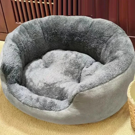 Cama Redonda Profunda Pet Pelúcia Ultra Macia para Cães e Gatos