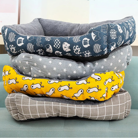 Caminha para Cachorro Estilo Sofá Estampado com Algodão Macio