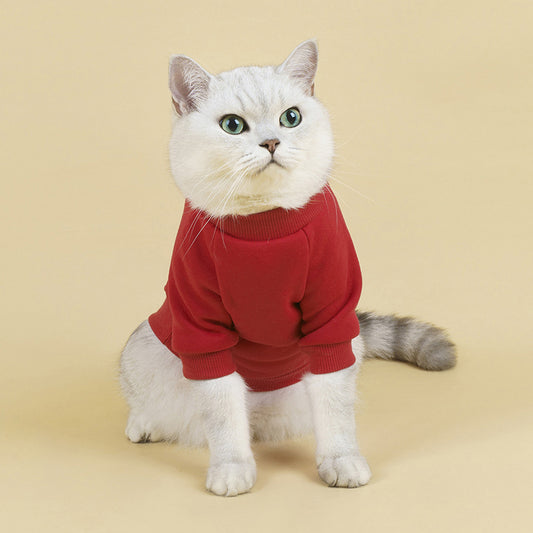 Camiseta Para Gatos Em Algodão Cores Sólidas E Caimento Leve