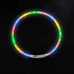 Colar de led luminoso para cachorro e gato Colorido / P(35CM) S - colar - 01