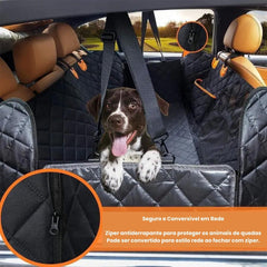 Capa de Carro para Cachorro - Capix Preto e Laranja A - Assento carro - 14