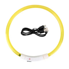 Colar de led luminoso para cachorro e gato Amarelo / P(35CM) S - colar - 01