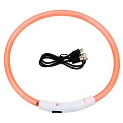 Colar de led luminoso para cachorro e gato Laranja / P(35CM) S - colar - 01
