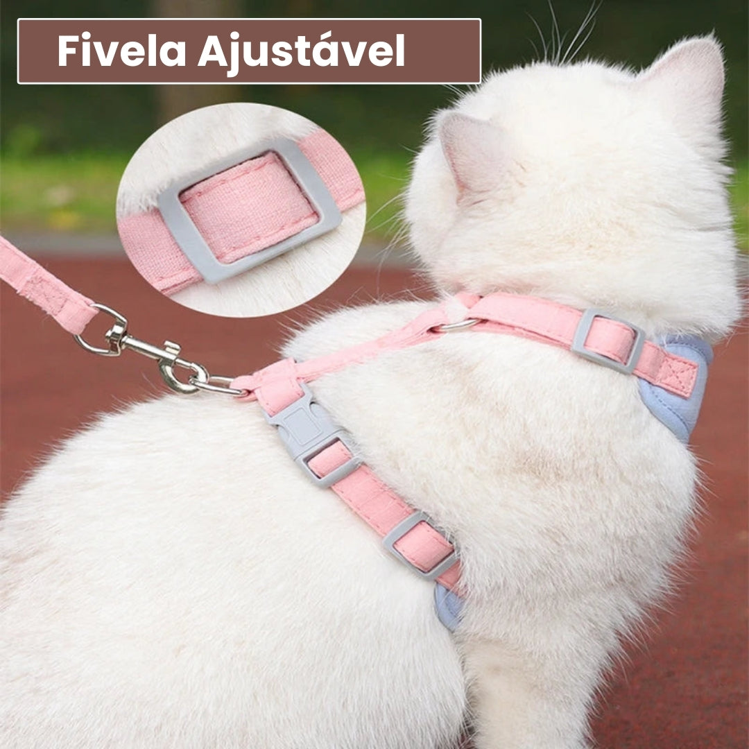 Peitoral e Guia Para Gatos Luna LN450 C - COLEIRA - LNR23