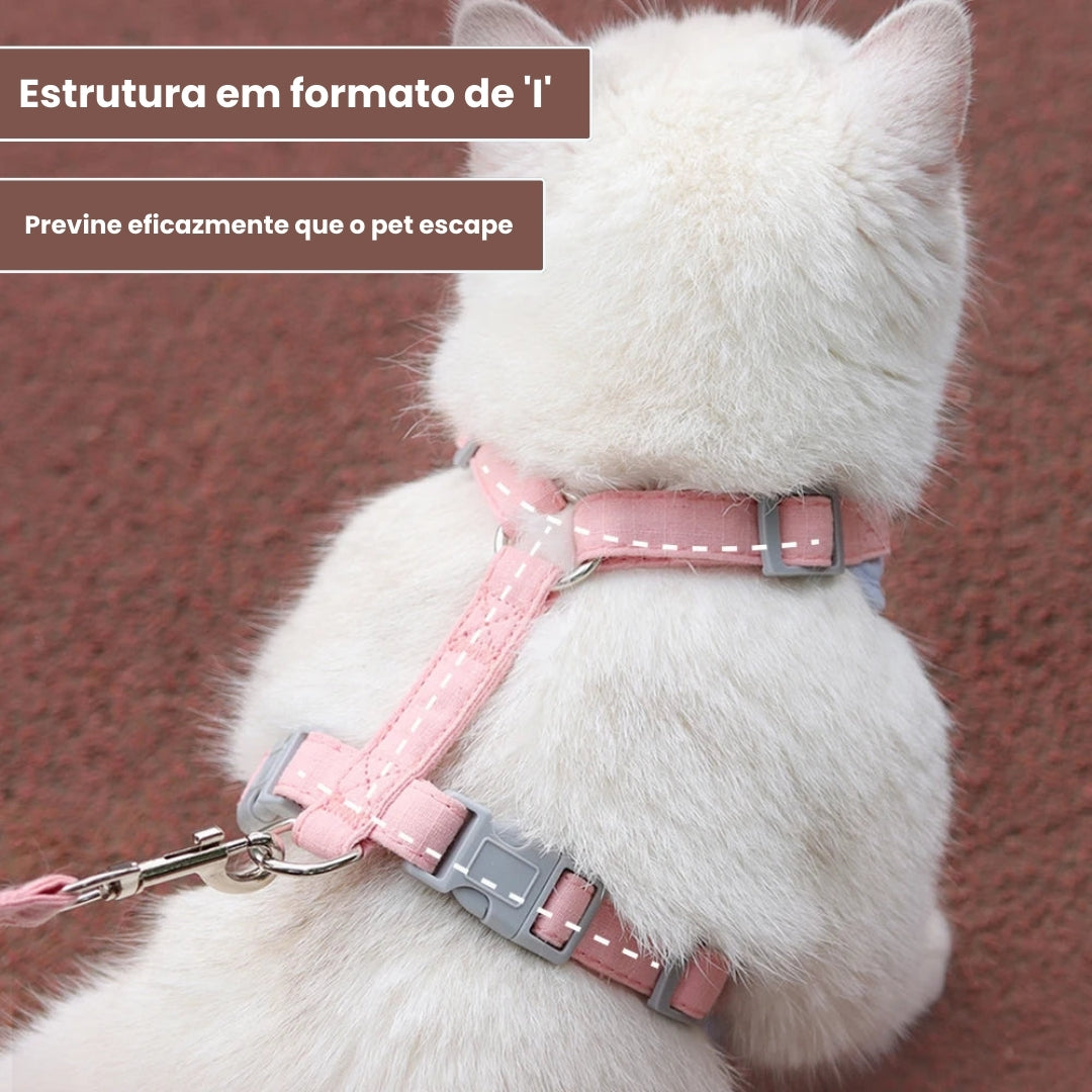 Peitoral e Guia Para Gatos Luna LN450 C - COLEIRA - LNR23