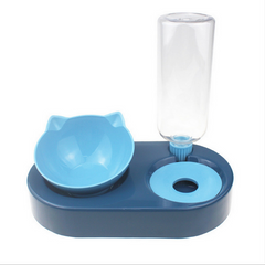 Comedouro e bebedouro ergonômico para gatos CatFeed Azul CO - 04