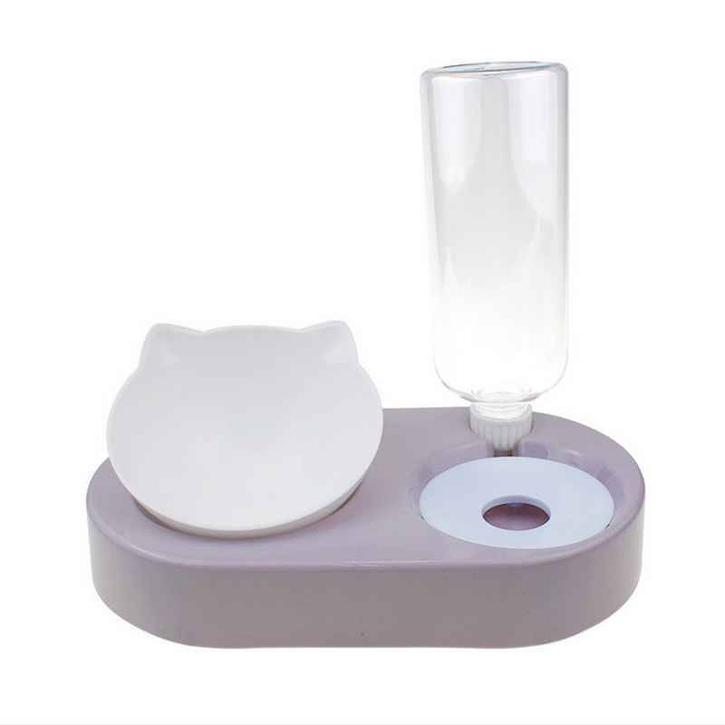 Comedouro e bebedouro ergonômico para gatos CatFeed Roxo CO - 04