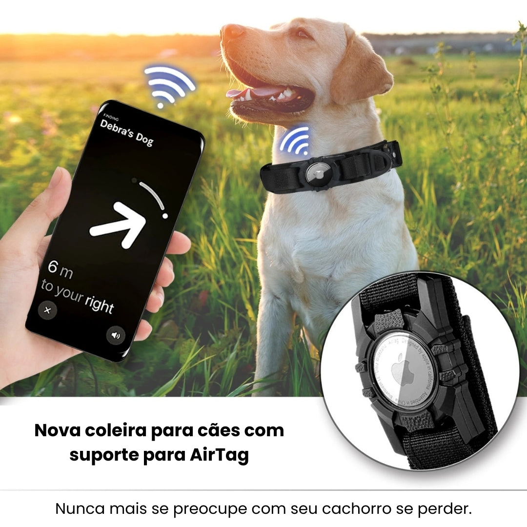 Coleira AirTag para Cachorro com Alça Luna LN589