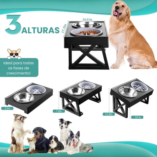 Tigelas Elevadas Ajustáveis para Cães Luna LN789 C - BEBE E COME - 14