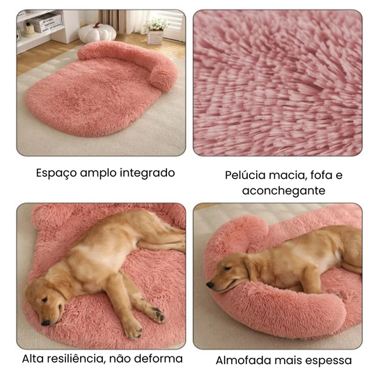 Cama Pet Retangular Pelúcia Extra Macia Antiderrapante