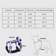 Peitoral de Nylon Reflexivo Para Cachorro C - PEITORAL - 07