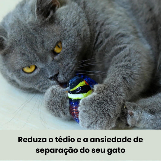 Brinquedo Simulador de Pássaros Para Gatos Pássaro Verde - Canta B - BRINQUEDO - 07