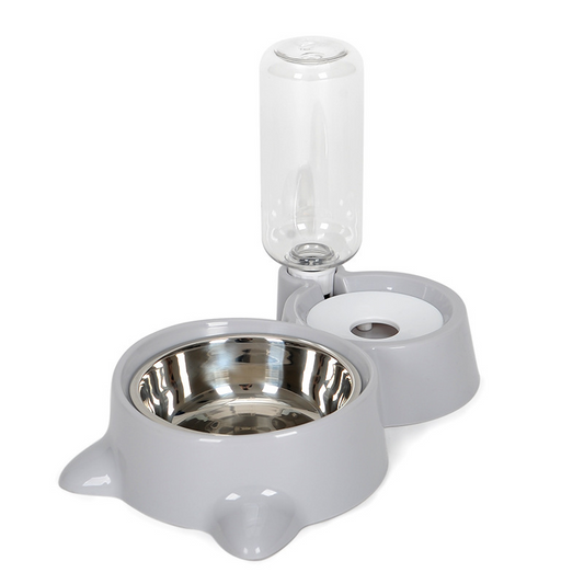 Comedouro e bebedouro para gatos e cachorros Super Feed Cinza CO - 03