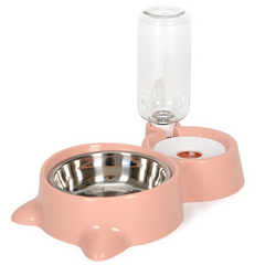 Comedouro e bebedouro para gatos e cachorros Super Feed Rosa CO - 03