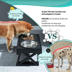 Tigelas Elevadas Ajustáveis para Cães Luna LN789 C - BEBE E COME - 14