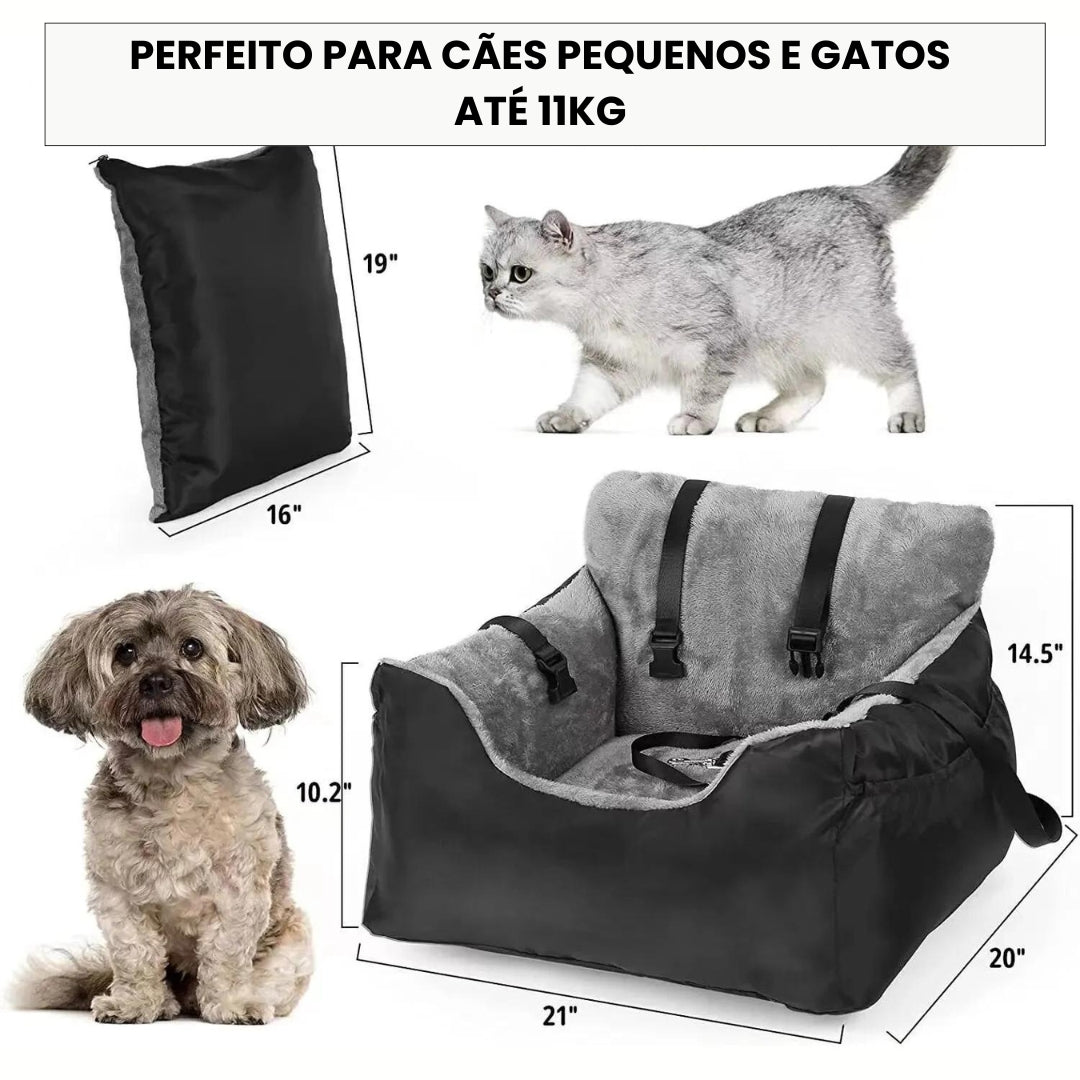 Assento de Carro Peluciado Para Cachorro