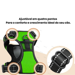 Peitoral com LED Recarregável para Cães Segurança Noturna