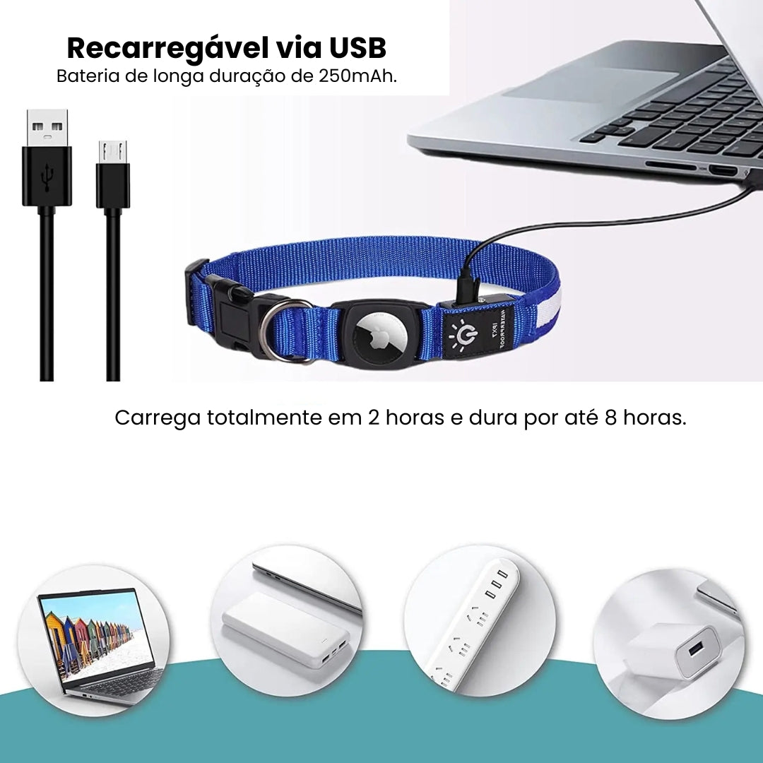 Coleira LED com Suporte para AirTag Luna LN521 C - Airtag - 02 LNR2