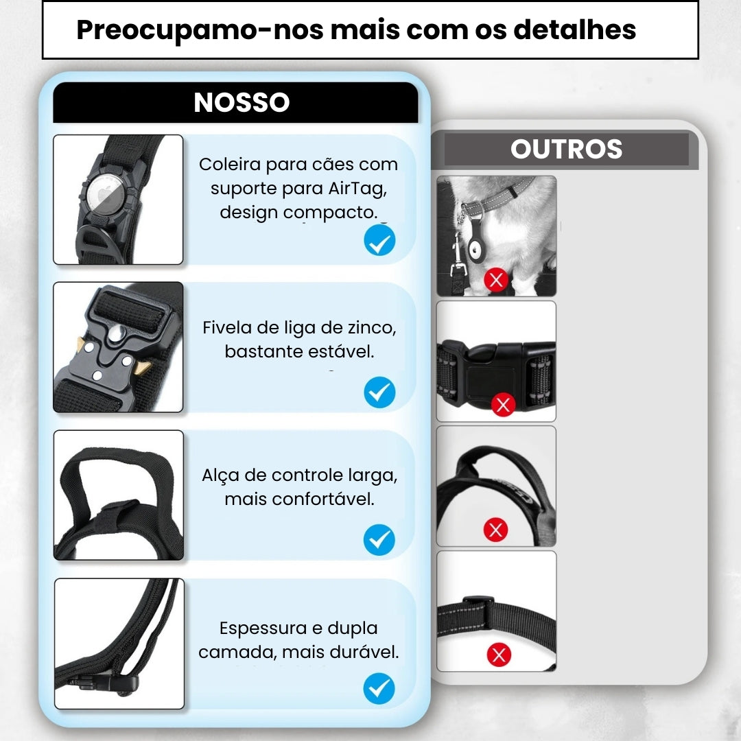 Coleira AirTag para Cachorro com Alça Luna LN589 C - Airtag - 01