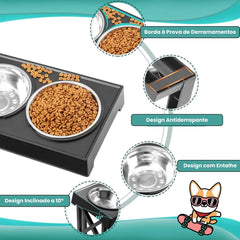Tigelas Elevadas Ajustáveis para Cães Luna LN789 C - BEBE E COME - 14