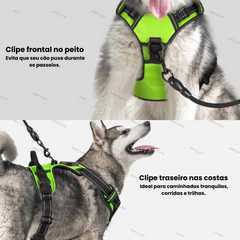 Peitoral com LED Recarregável para Cães Segurança Noturna