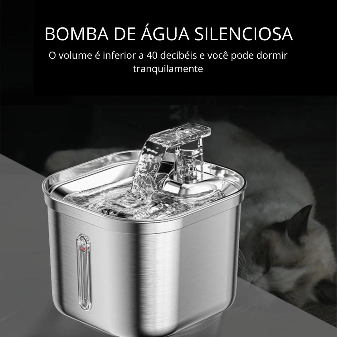 Fonte Para Gatos Em Aço Com Filtro - Hasso