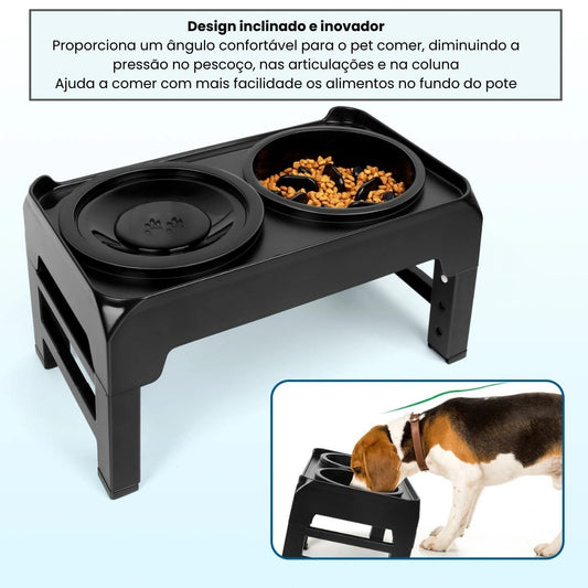 Alimentador Elevado 2 em 1 Luna LN880 PRETO C - BEBE E COME - 15