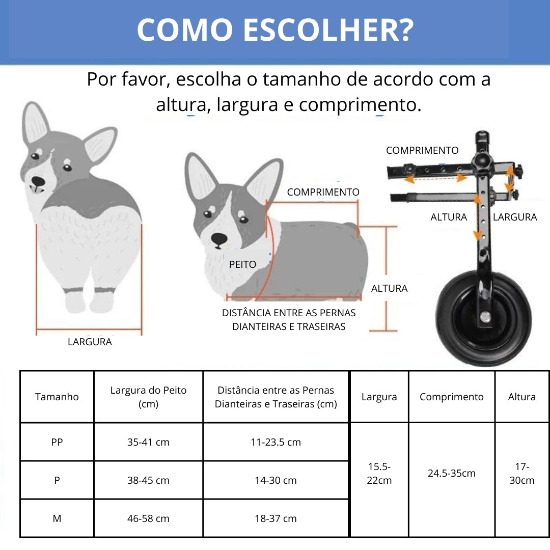 Cadeira de Rodas Para Cachorro - Aid Car S - CADEIRA DE RODA - 01