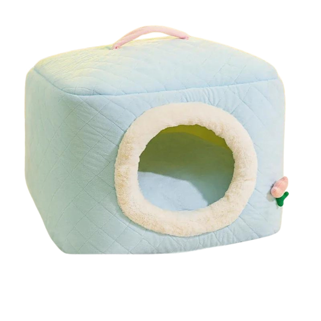 Ninho De Inverno Para Gato e Cachorro - Charmi Azul / P C - CAMA - 02