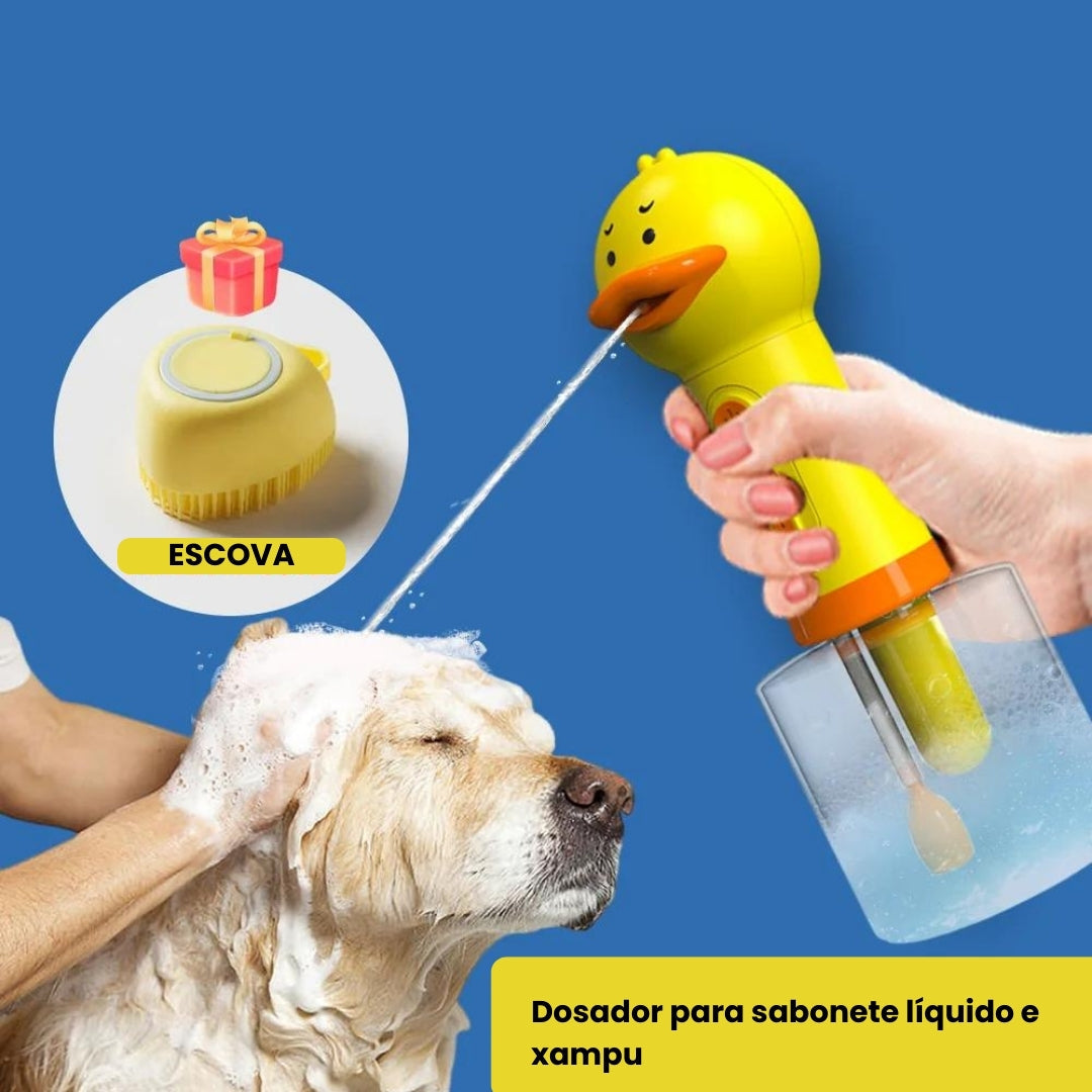 Dispensador Automático de Espuma para Pet Pato + Escova de banho A - ESPUMA - 01