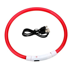 Colar de led luminoso para cachorro e gato Vermelho / P(35CM) S - colar - 01