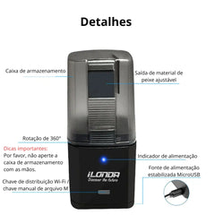 Alimentador Inteligente para Aquário Wi-Fi AquaFeed Preto A - alimentador aquário - 01