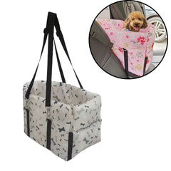Assento Pet para Apoio de Braço Central do Carro Booster 45x25x25cm / Cinza - Ossos A - Assento Carro - 01