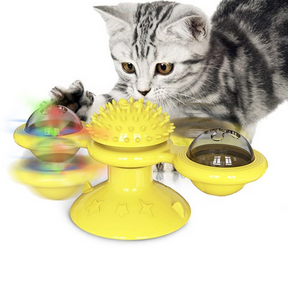 Brinquedo interativo para gatos com compartimento para catnip SpinBalls