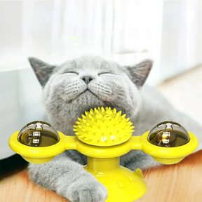 Brinquedo interativo para gatos com compartimento para catnip SpinBalls