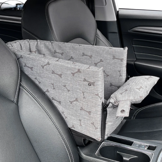 Caminha assento para transporte de gatos em automóveis Geerduo Cinza com ossinhos / 25x45x23cm AC - 03