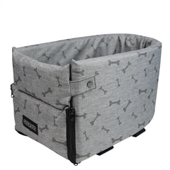 Caminha assento para transporte de gatos em automóveis Geerduo Cinza com ossinhos / 25x45x23cm AC - 03