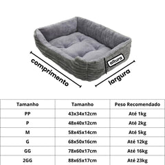 Cama de Pelúcia Quadrada Para Pet S - CAMA - 01